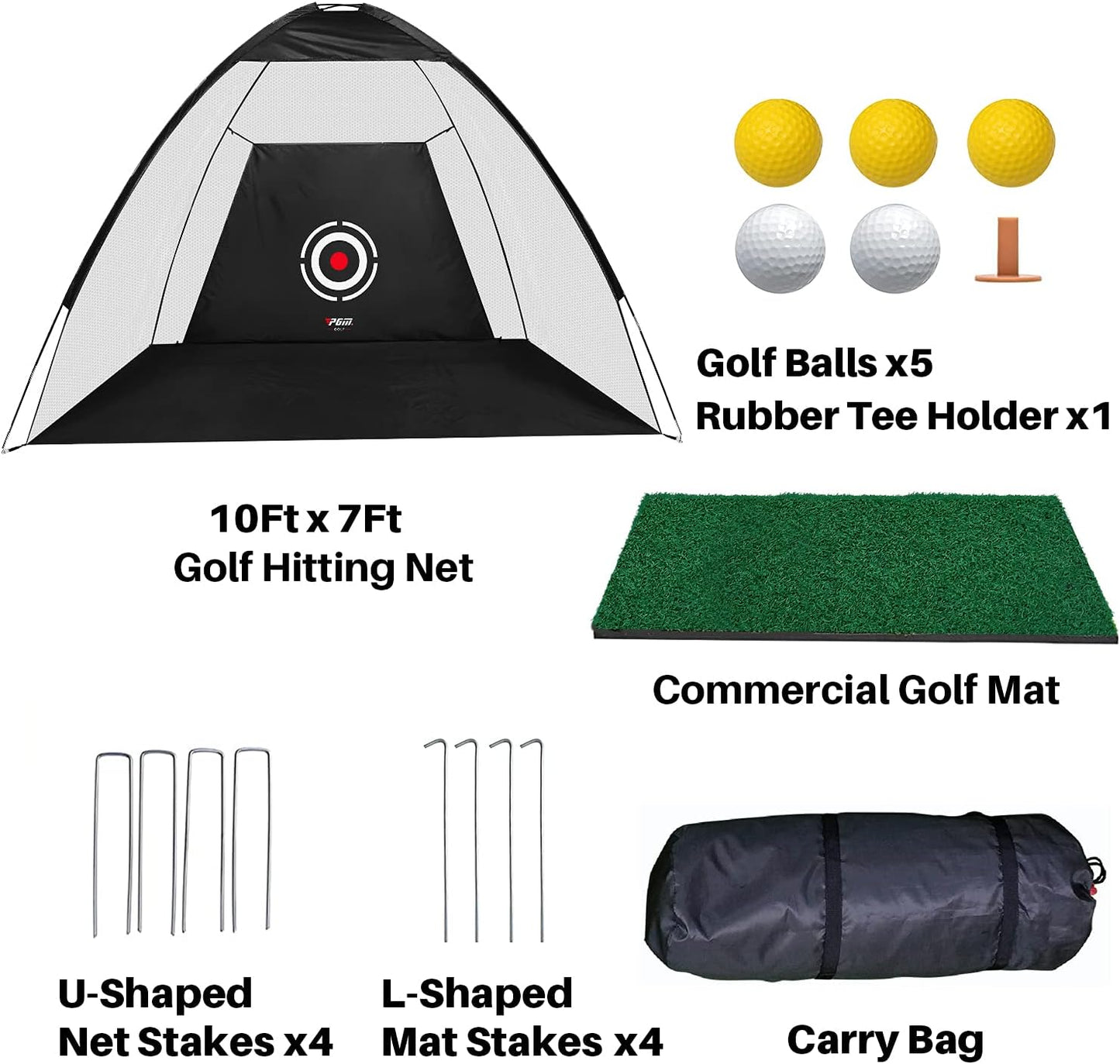 Golf Practice Net, 10X7 Feet Golf Nets for Backyard Driving, Heavy Duty Golf Net – Home Golf Swing Training - Indoor Outdoor Use - Golf Simulator for Any Golfer