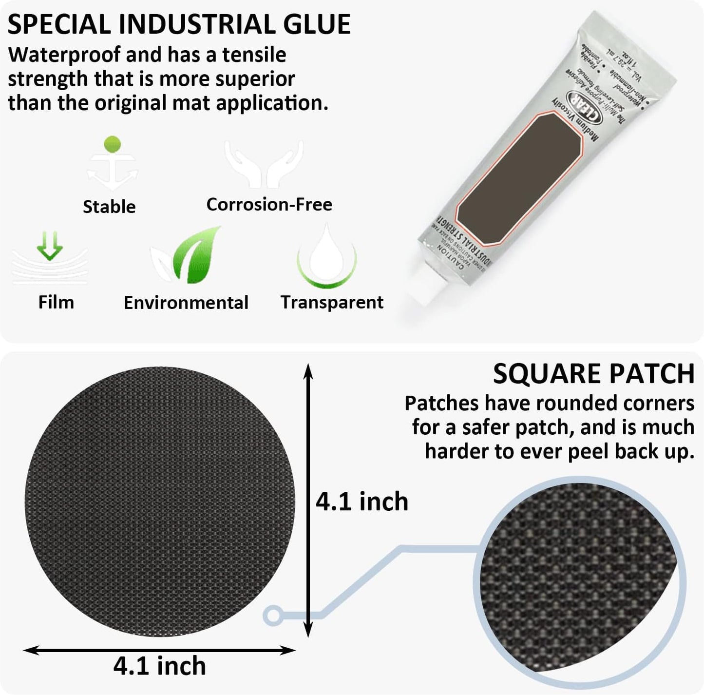 Hareyou Trampoline Patch Repair Kit 4 Inch Circle on Patches | Repair Trampoline Mat Tear or Hole